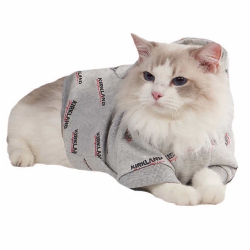 Kirkland Signature Logo Pet Hoodie for Cat / Dog - GRAY - EXTRA LARGE
